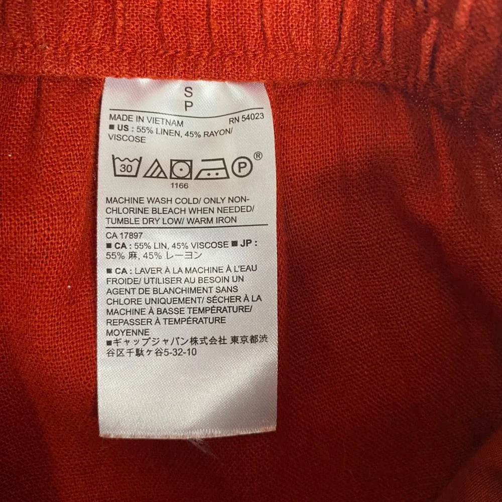 Banana Republic Linen Cargo Jogger‎ Pants Womens Small Cayenne
